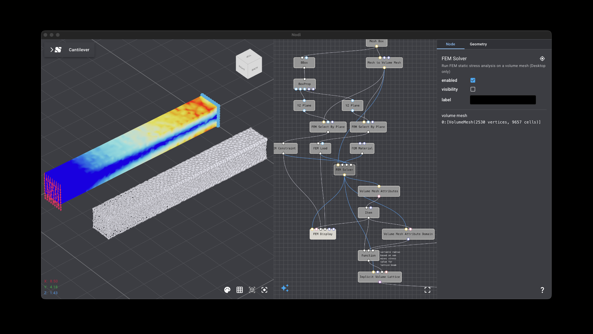 Demo of lattice filling with density control based on analysis results