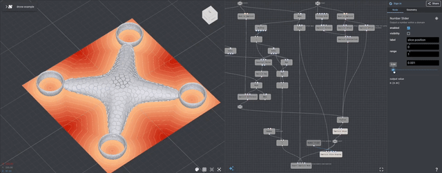 Lattice generated on drone shell surface