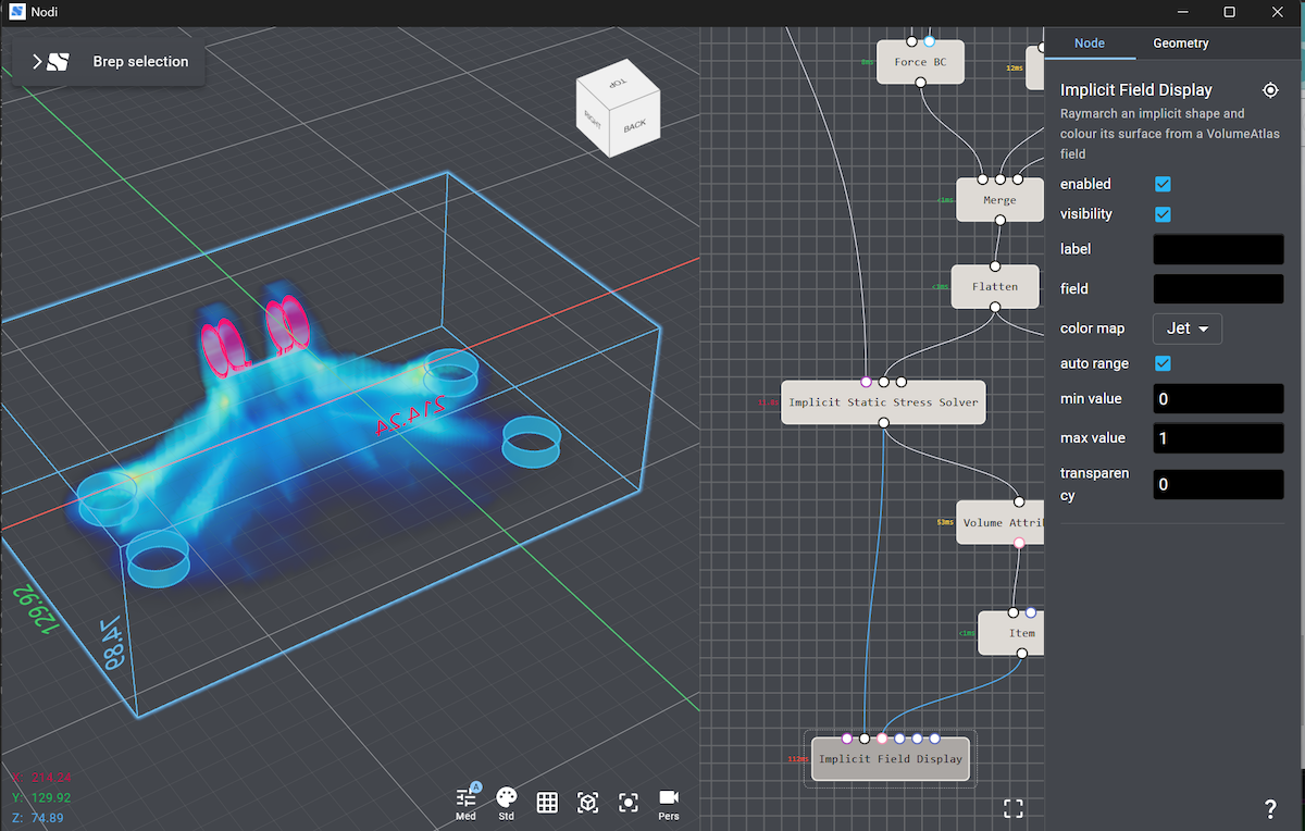 Meshless stress analysis in Nodi Desktop